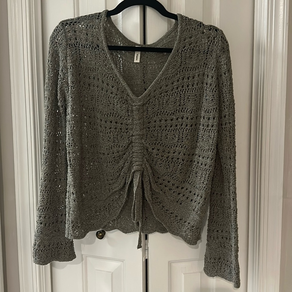 Wishlist bell sleeve olive green sweater size medium
